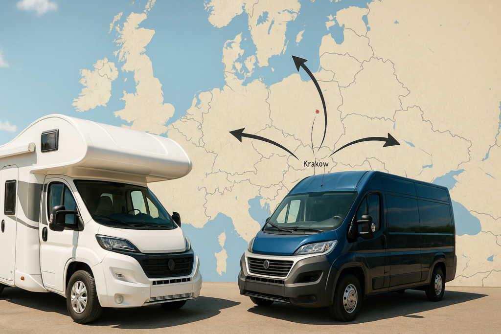 Bus i kamper VIRTUO gotowe do międzynarodowej podróży z Krakowa